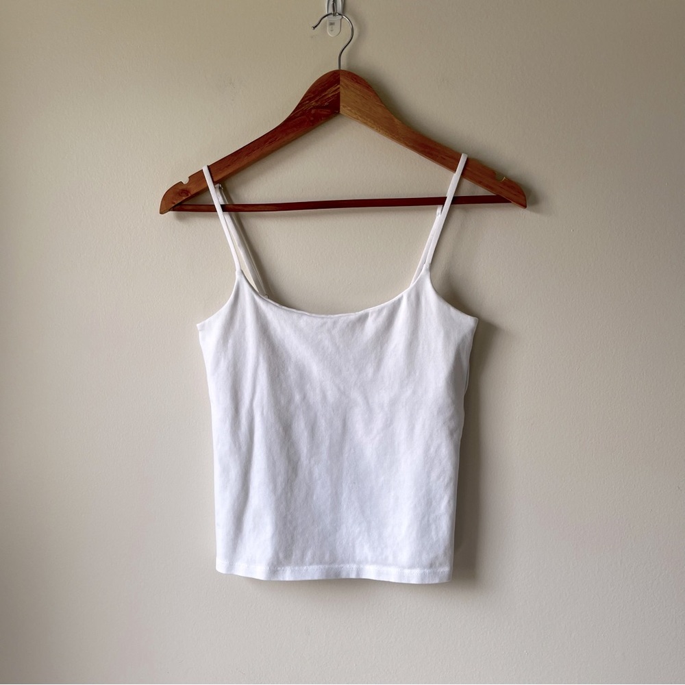 zara women’s basic white tank top medium